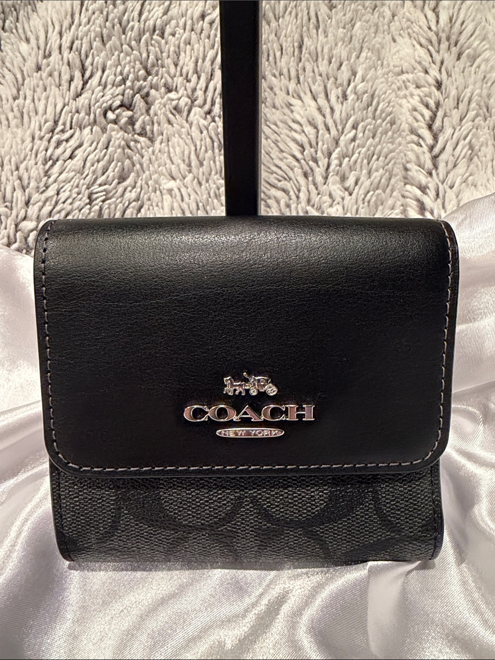 Coach Black Signature Canvas & Leather Wallet